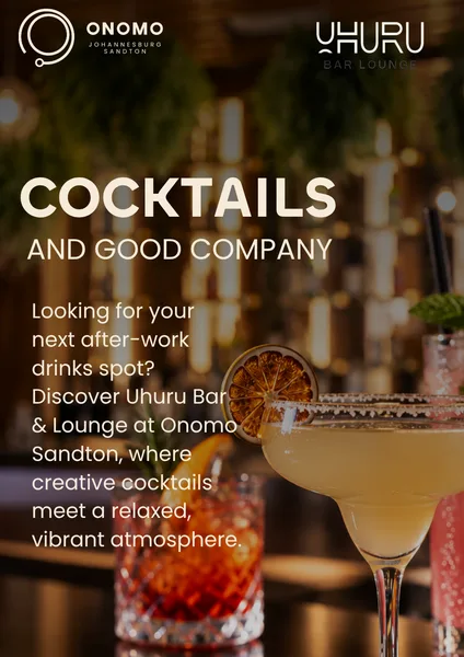 Looking for your next drink spot head to Uhuru Bar Lounge at Onomo Sandton